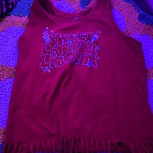 Wonder Nation Red 'Sweet Land of Liberty' Kids Tank Top